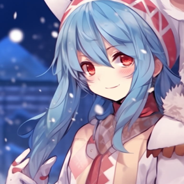 Two characters in joyful expressions with matching Christmas bell-themed masks, vibrant colors and dynamic poses. matching mask christmas pfp outfit ideas pfp for discord.