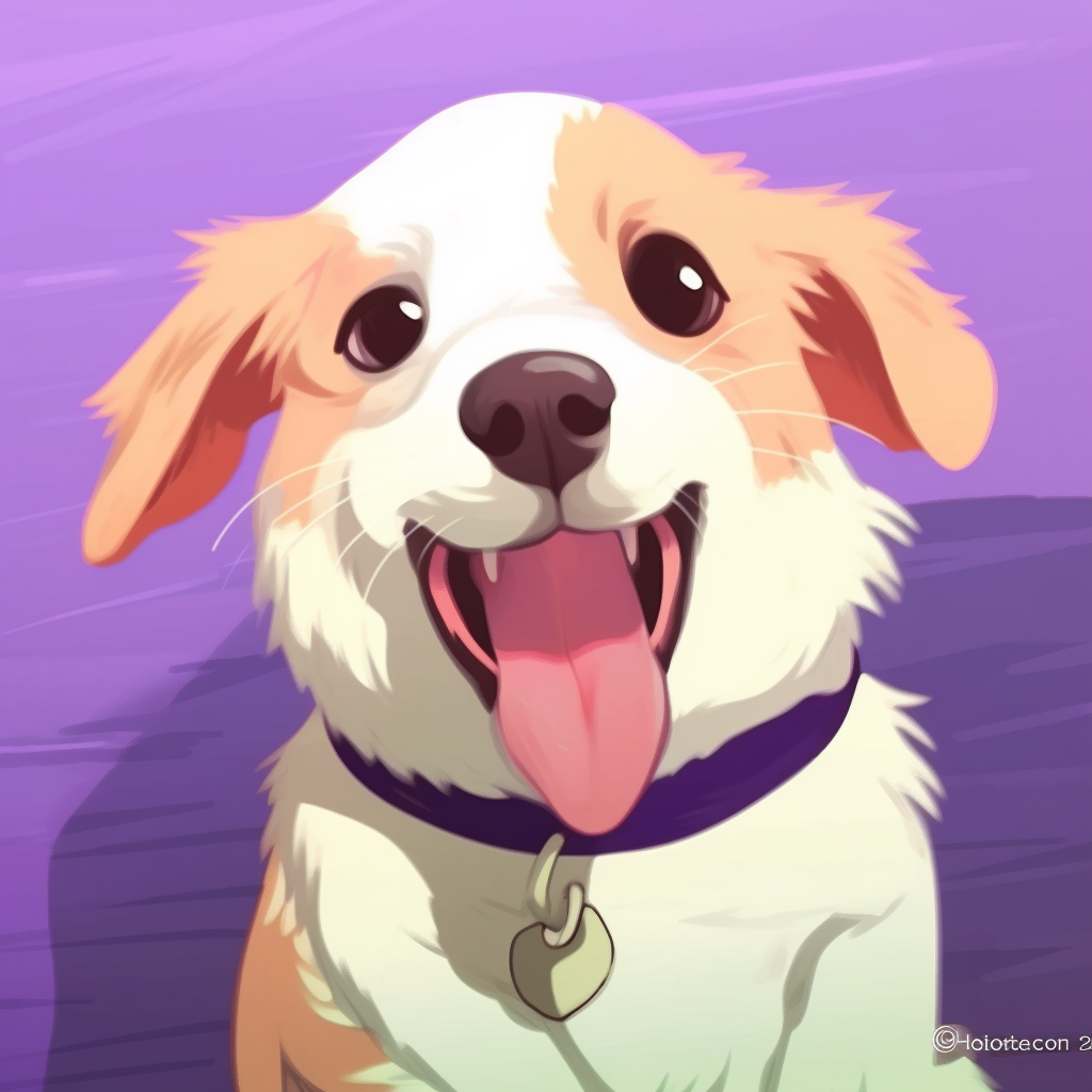 PFP featuring a comically animated dog, flat art style and pastel colors pfp with funny animal gif pfp for discord.