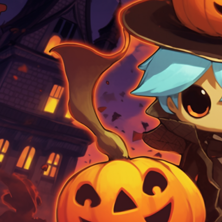 Two Farfetch'd Pokémon, in a gloomy atmosphere holding eerily glowing leeks, casting long spooky shadows. classic matching pokemon pfp with halloween theme pfp for discord.