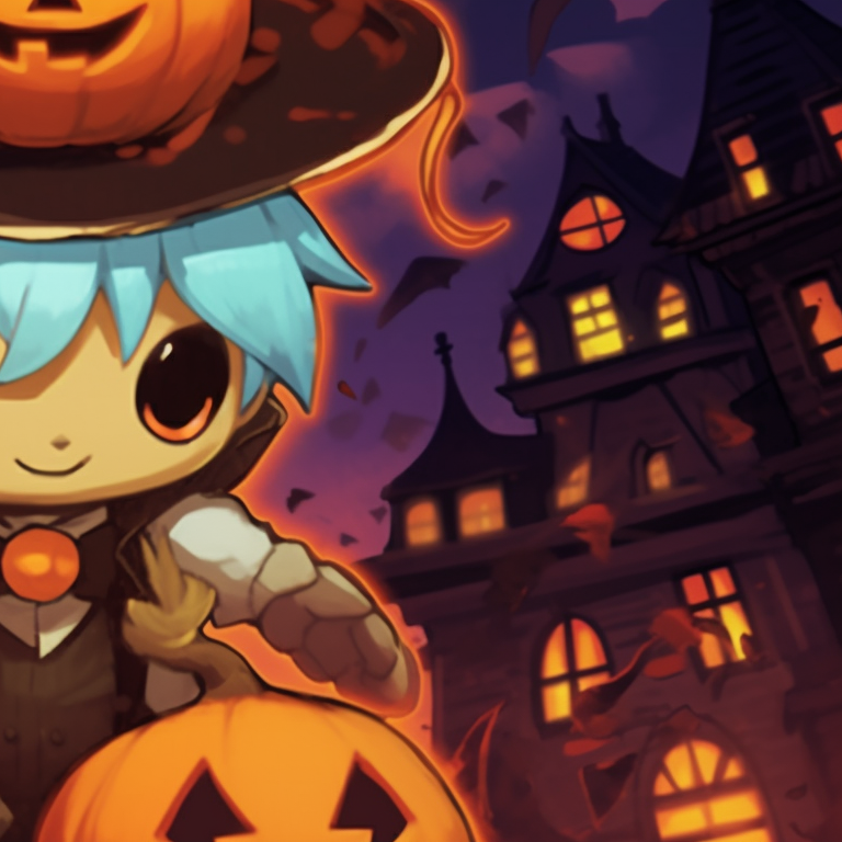 Two Farfetch'd Pokémon, in a gloomy atmosphere holding eerily glowing leeks, casting long spooky shadows. classic matching pokemon pfp with halloween theme pfp for discord.