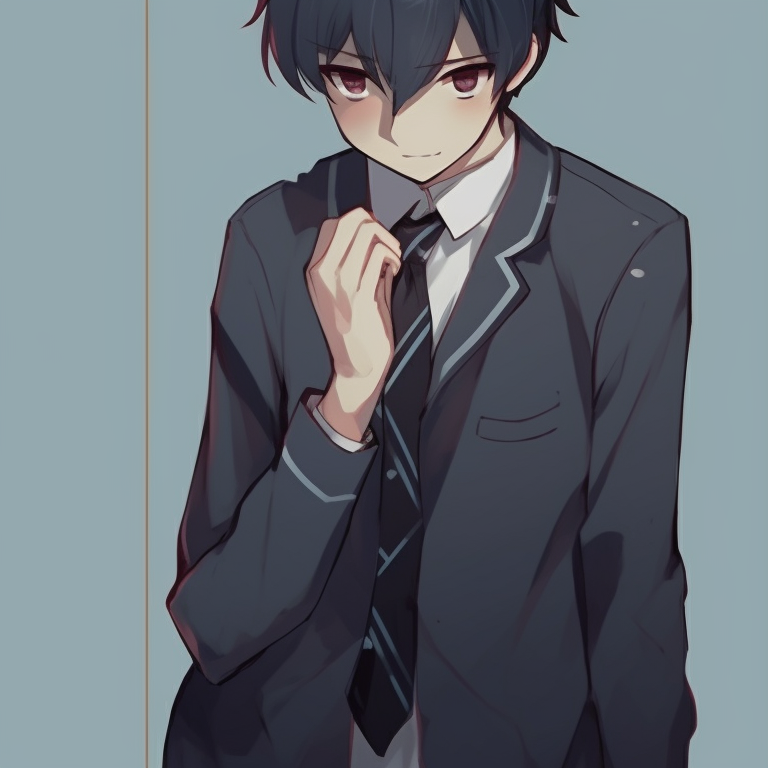 Two characters in school uniforms, clean lines and cool color scheme. cool matching anime pfp pfp for discord.