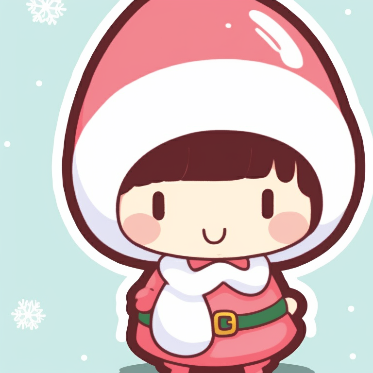 Two characters under a Christmas star, soft colors and Sanrio’s signature kawaii cuteness. matching christmas sanrio pfp shopping pfp for discord.