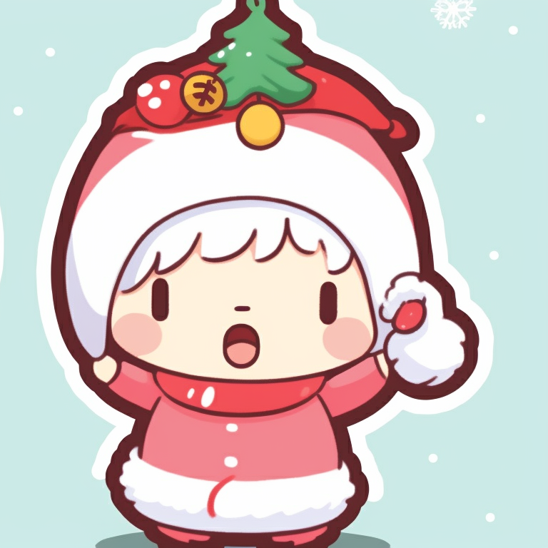 Two characters under a Christmas star, soft colors and Sanrio’s signature kawaii cuteness. matching christmas sanrio pfp shopping pfp for discord.