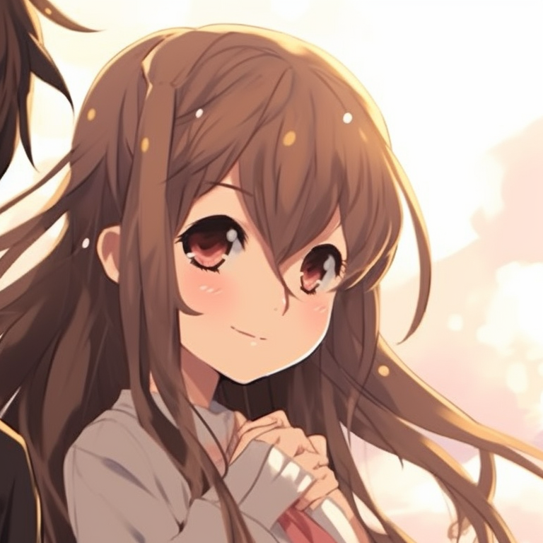 Two characters, light attire and soft background, walking side by side. horimiya season insight pfp for discord.