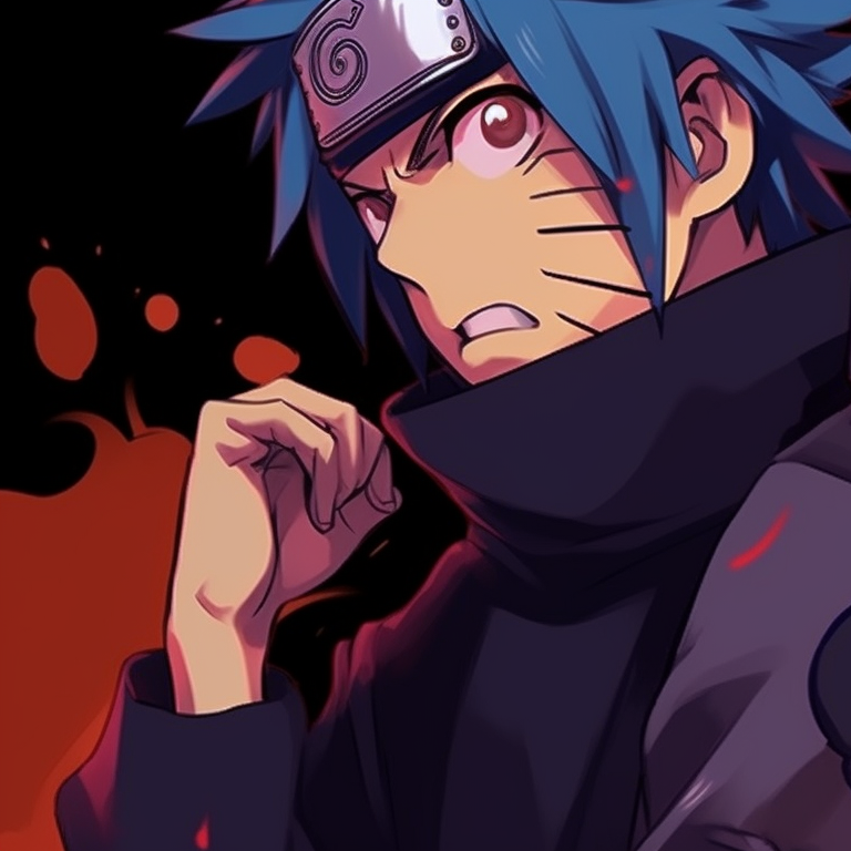 Naruto and Sasuke, Halloween backdrop and vivid color palette, both displaying their unique Sharingan and Rinnegan. sharingan and rinnegan naruto, sasuke halloween pfp pfp for discord.