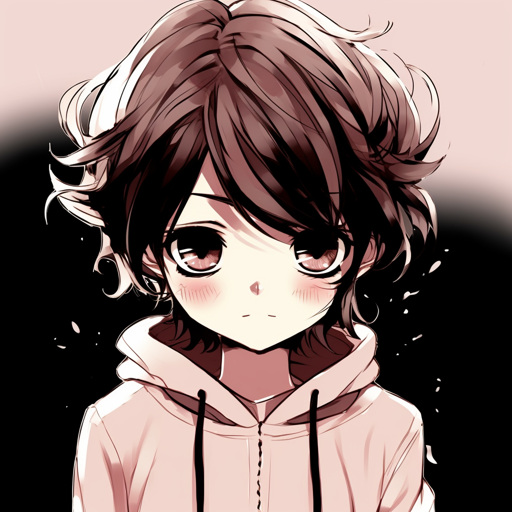 A cute Chibi style anime girl with large expressive eyes, soft colors and minimal shading. cute anime manga pfp