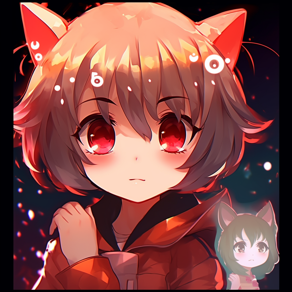 Anime character presented in an overtly adorable manner, with excessively detailed cute elements. anime pfp considered cringe pfp for discord.