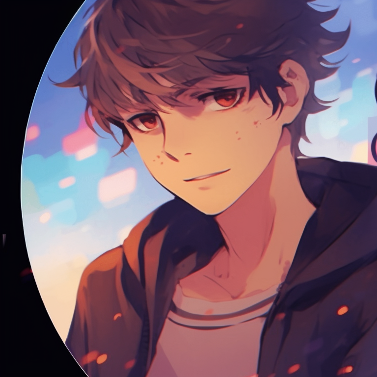 Two characters embracing under a sunset, warm hues and loving expressions. matching pfp for romantic cartoon couples pfp for discord.