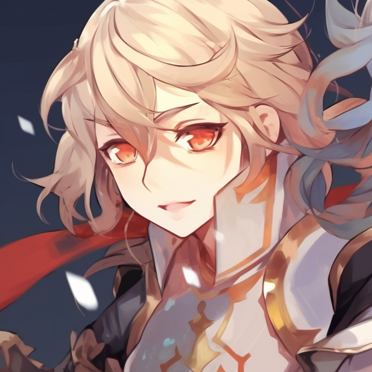 Two characters against a Solar and Lunar eclipse, strong contrast and intense gazes. genshin matching pfp with unique looks pfp for discord.