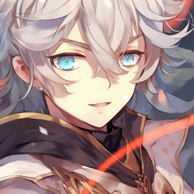 Two characters against a Solar and Lunar eclipse, strong contrast and intense gazes. genshin matching pfp with unique looks pfp for discord.