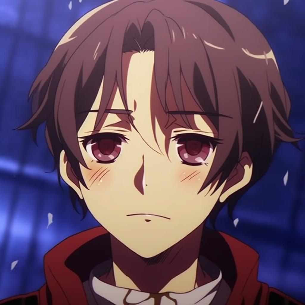 Close-up of Italy from Hetalia, focus on the teary eyes and soft shadowing. crying anime pfp gifs pfp for discord.