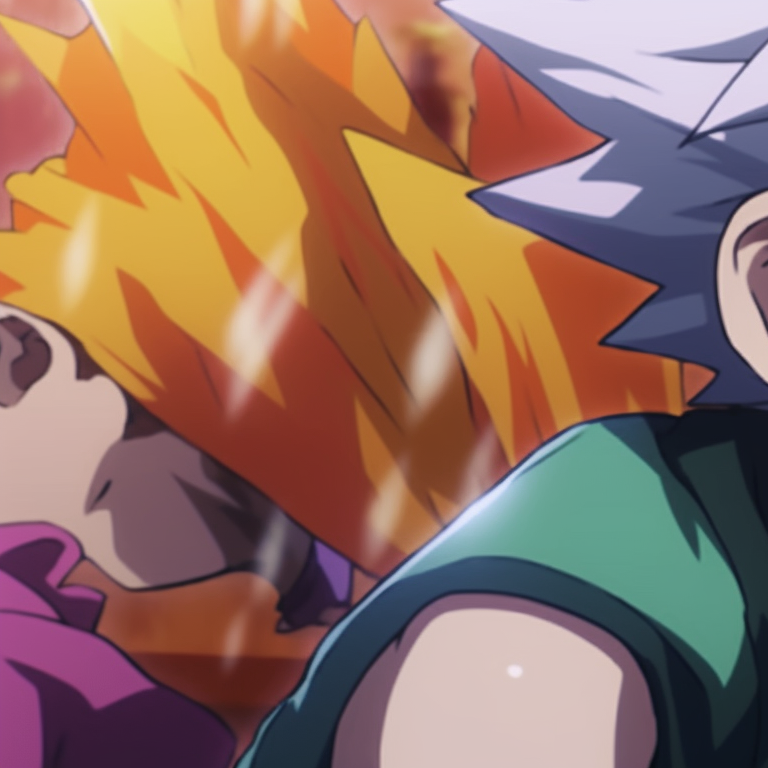Gon and Killua in adventure gear, detailed backgrounds and cool colors. manga gon and killua matching pfp pfp for discord.