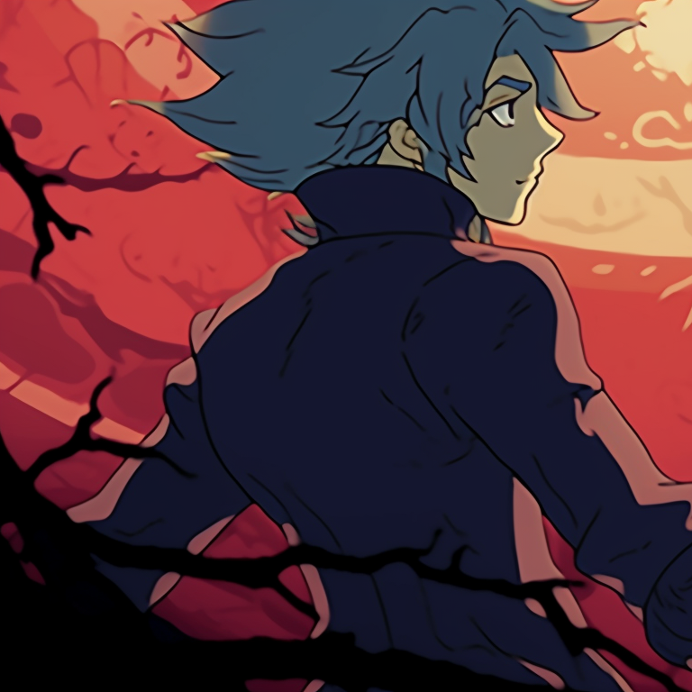 Close-up of Howl and Sophie in haunting Halloween hues, sharp lines and eye-catching details. howl's castle halloween themed pfp collections pfp for discord.