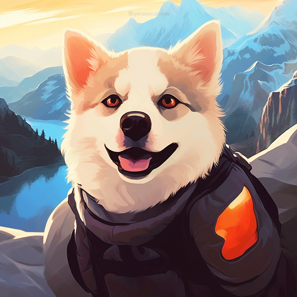 A Husky puppy in snow, cool colors and intricate snow details. cute canine pfp pfp for discord.