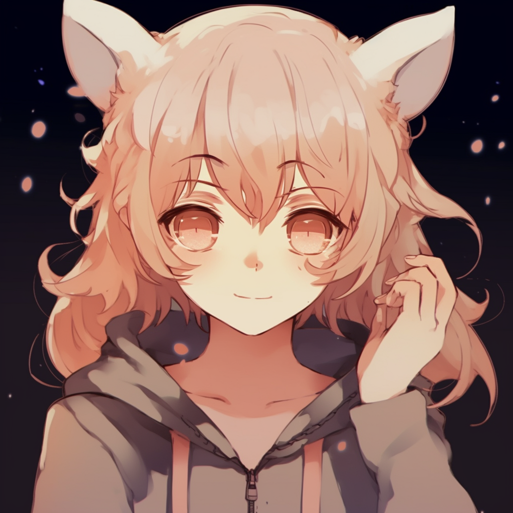 Anime character with a bunny hoodie, pastel colors and emphasis on cute wardrobe. cute pfp anime for all