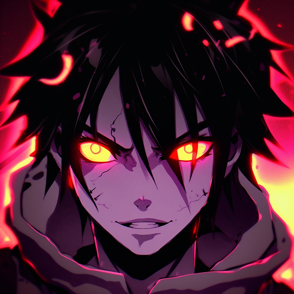 Sasuke Uchiha with glowing edges in bright neon colors top-tier glowing anime pfp selection