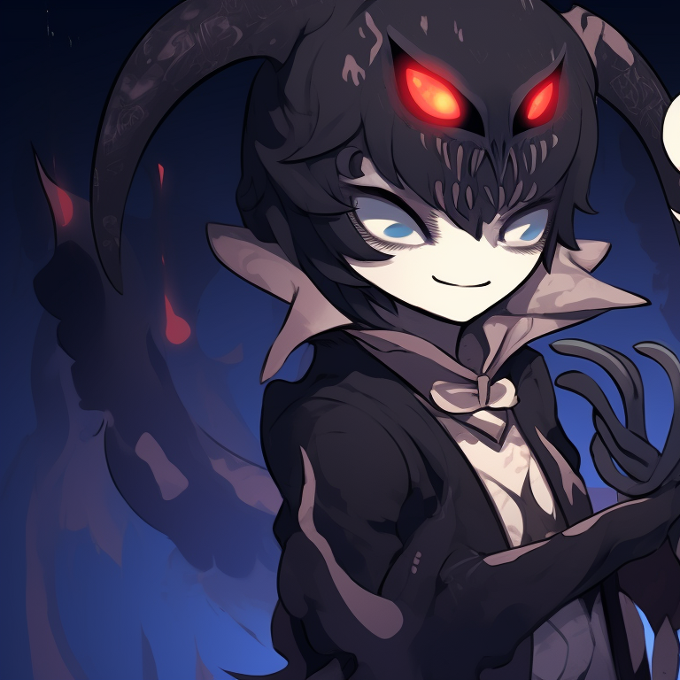 Blitzo and Stolas in ghostly outfits, contrasting light and dark shades, standing shoulder to shoulder. blitzo x stolas halloween pfps pfp for discord.