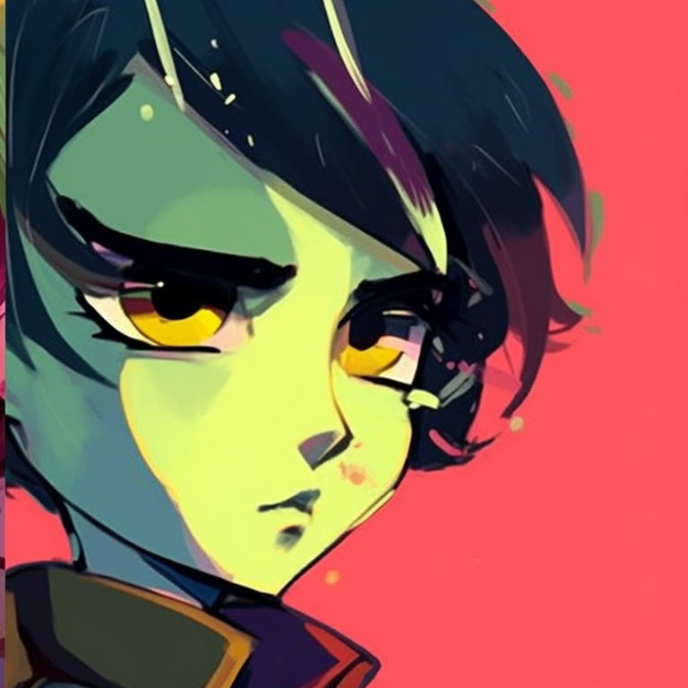 Two characters, one holding a sword and the other a rose, bold outlines and vivid shades. impressive matching pfp cartoon suggestions pfp for discord.