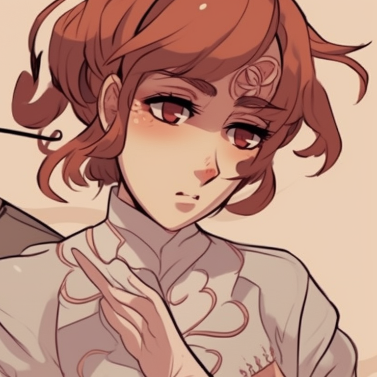 Two characters, back to back, with frequent use of desaturated colors and traditional scenery in the background. vintage matching pfp discord profiles pfp for discord.