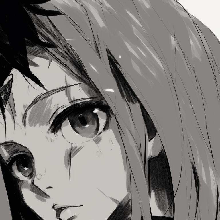 Two characters under a starless sky, stark contrast of black and white, creating a moody atmosphere. black and white matching pfp aesthetic pfp for discord.