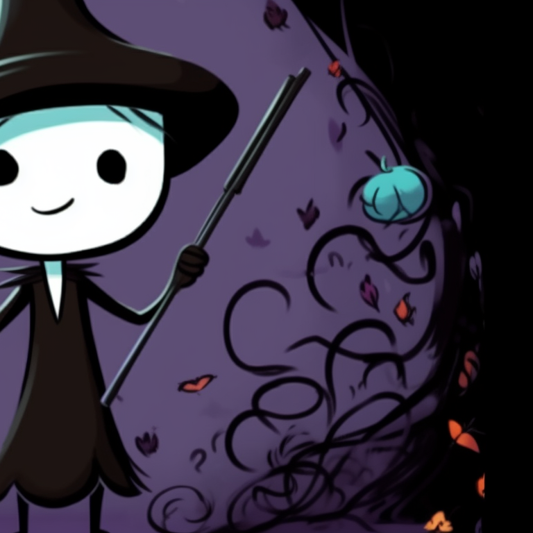 Stickmen under ghostly clouds, spooky graveyard backdrop, detailed Halloween accessories. stickman pfp with halloween backdrop pfp for discord.