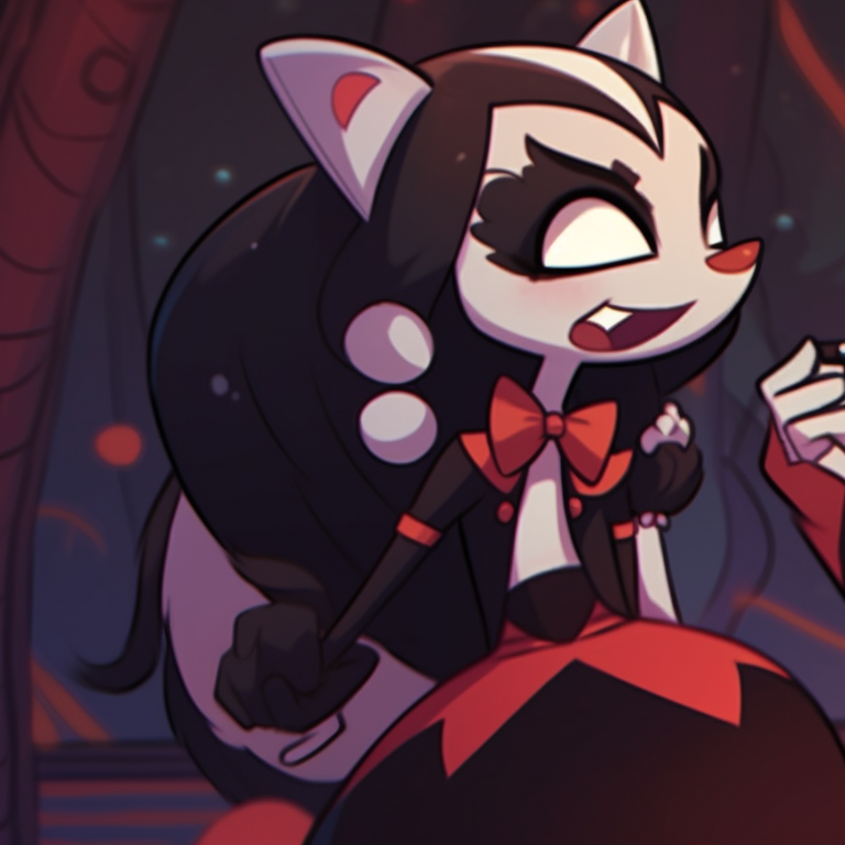 Moxxie and Millie in combat stances, using their weapons, characterized by strong lines and vibrant battle effects. creative helluva boss moxxie and millie pfp pfp for discord.