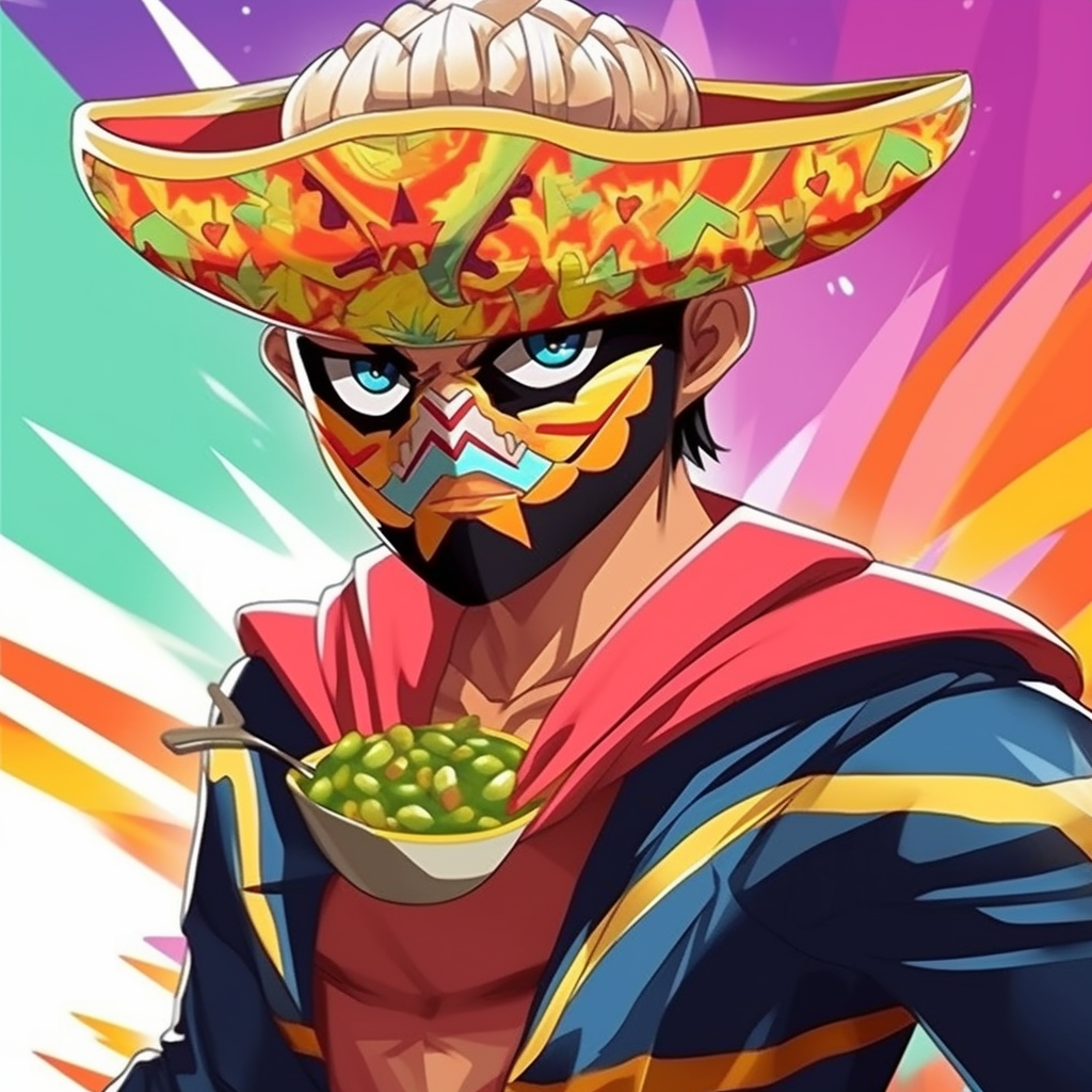 Anime character donned in a traditional charro suit, detailed embroidery and polished textures. mexican anime pfp boys pfp for discord.