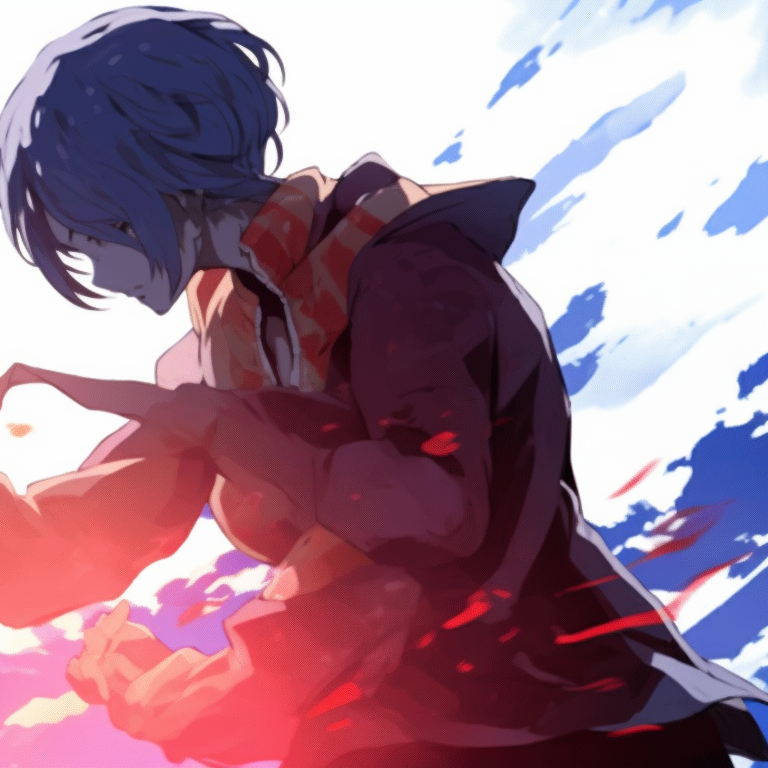 Two characters in combat poses, intense action lines and vibrant colors. dynamic gif pfps in matching style pfp for discord.