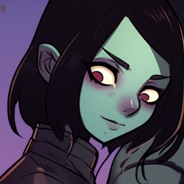 Beastboy and Raven, in dramatic and dynamic poses, with a gothic art style and eerie tones. beastboy and raven pfp halloween cosplay pfp for discord.