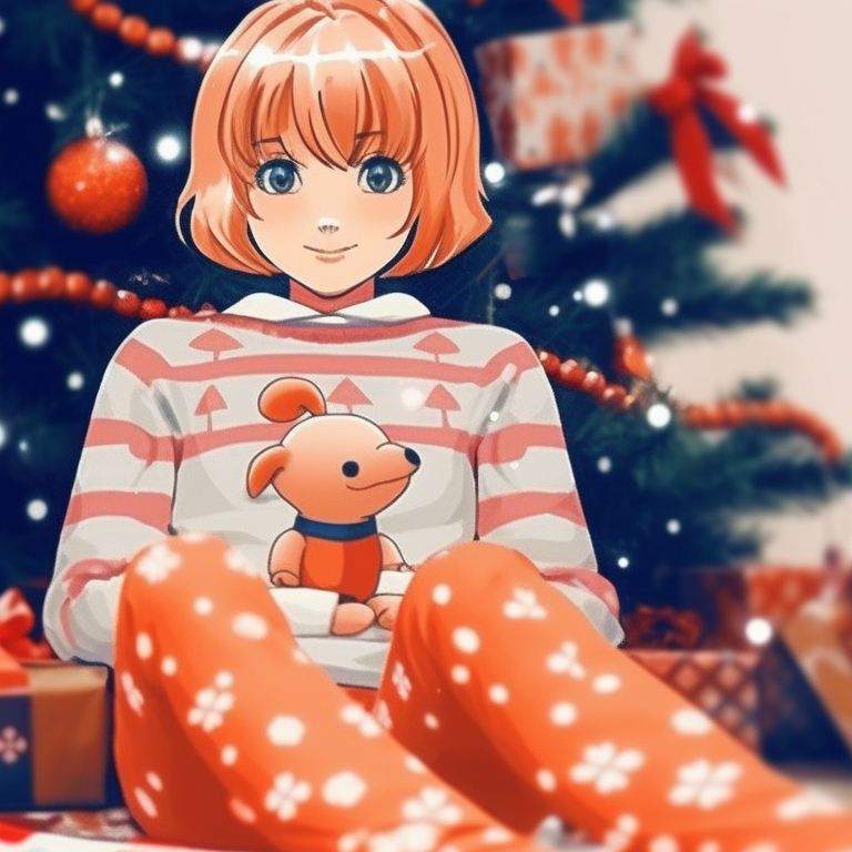 Pair of characters under a mistletoe, soft lighting and affectionate expressions. stylish preppy christmas pfp matches pfp for discord.