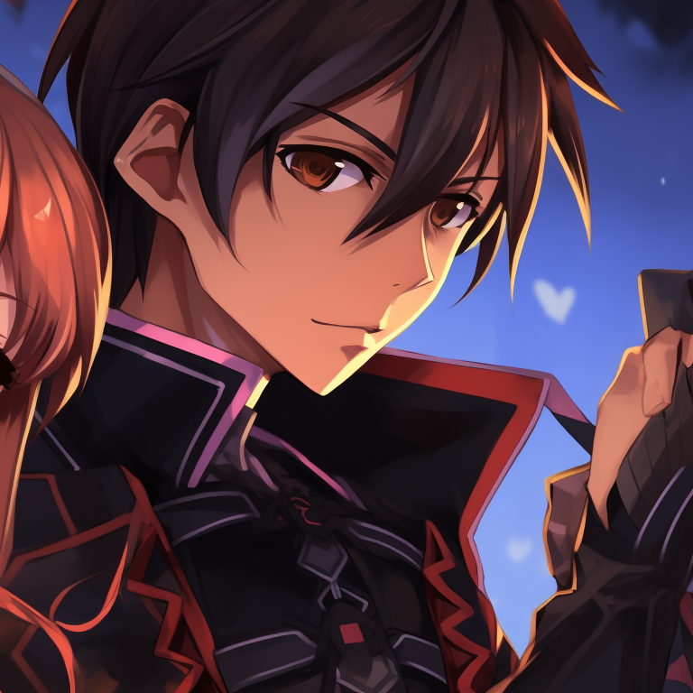 Kirito as a samurai and Asuna as a ghost princess, rustic colors and exceptional detailing. kirito and asuna matching halloween pfp pfp for discord.