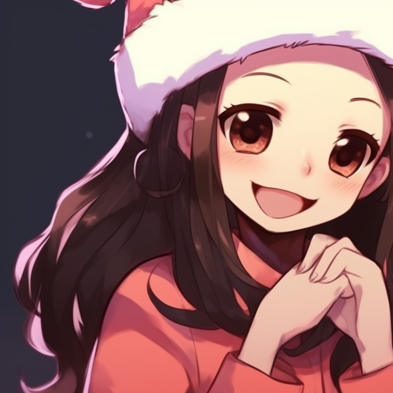 Tanjiro and Inosuke in comfortable Christmas sweaters, soft shading and warm colors. demon slayer christmas pfp ideas pfp for discord.