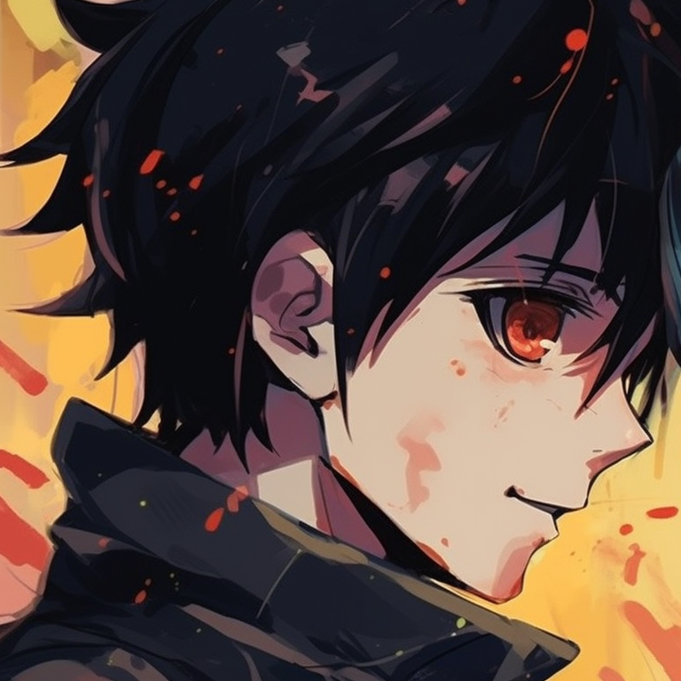 Close shot of Naruto and Sasuke, high detail and contrasting auras. matching pfp ideas pfp for discord.