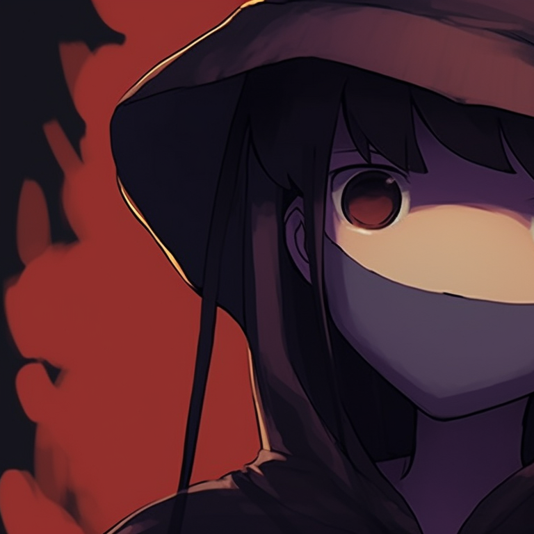 Two characters, holding hands in a desolate setting, shadowy tones, and forlorn faces. spooky halloween matching pfps - sad and gloomy pfp for discord.