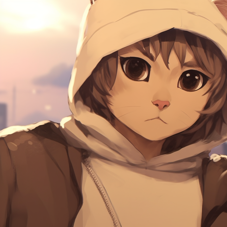 Two anime-style cat characters, blend of traditional manga art with modern tweaks, subtle romantic undertone couple-themed cat matching pfp pfp for discord.