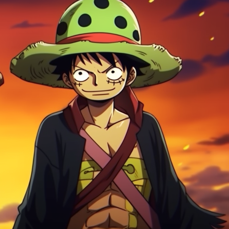 Luffy and Zoro in Halloween costumes, bold lines and vibrant colors. charming luffy and zoro halloween theme pfp pfp for discord.