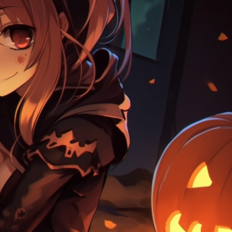 Two characters wearing coats and hats, cool colour scheme with blues and purples, walking under a full moon. jjk matching pfp halloween theme inspiration pfp for discord.