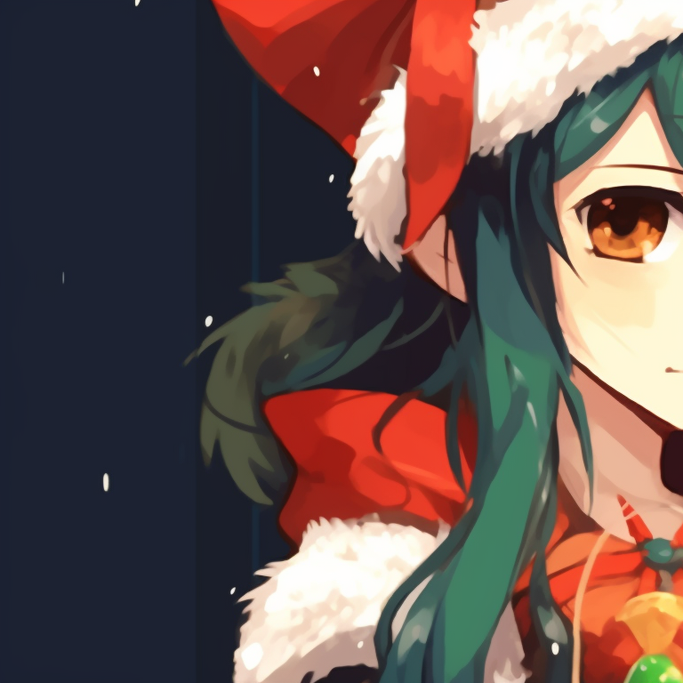 Two characters dressed as elves, strong contrasting colors and energetic lines. essential matching christmas pfp for discord pfp for discord.