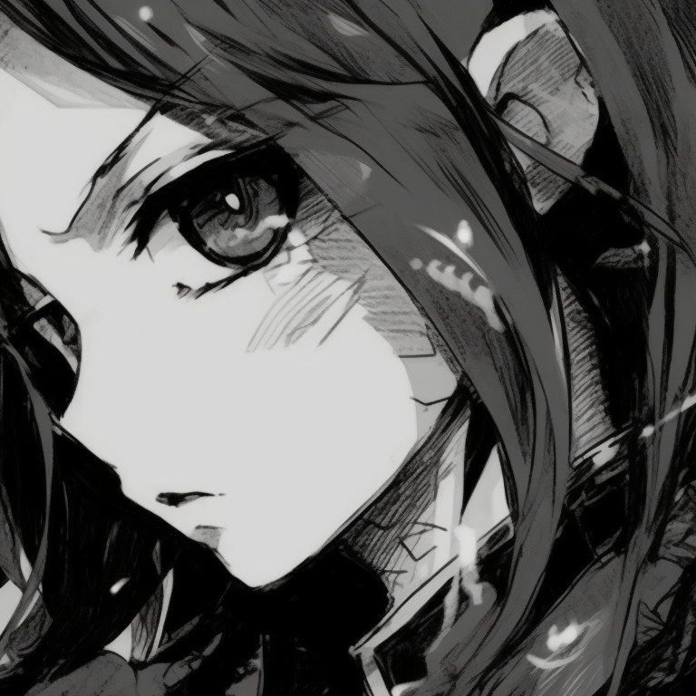 Two characters set against each other, solid blacks contrasting with whites, intensifying the dramatic tension. black and white matching pfp anime styles pfp for discord.