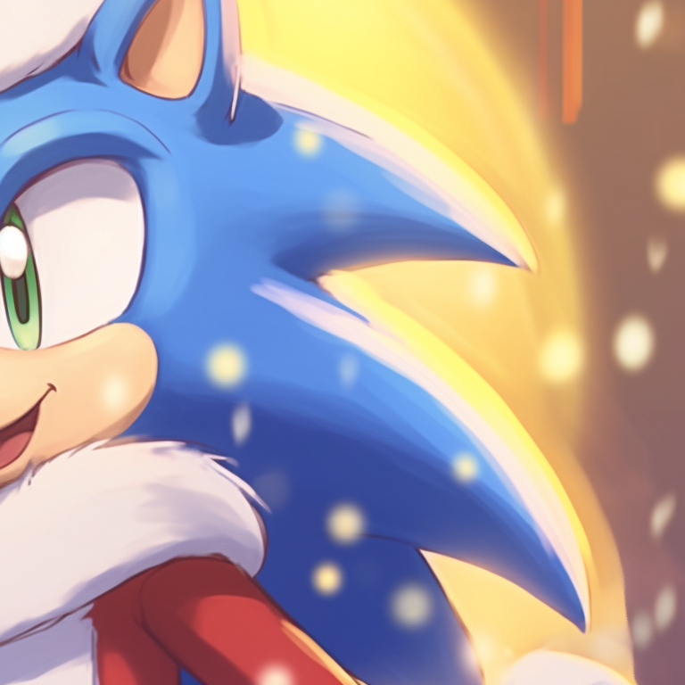 Sonic and Tails in festive hats, friendly gesture, and soft pastel tones. matching sonic christmas pfp for boys pfp for discord.