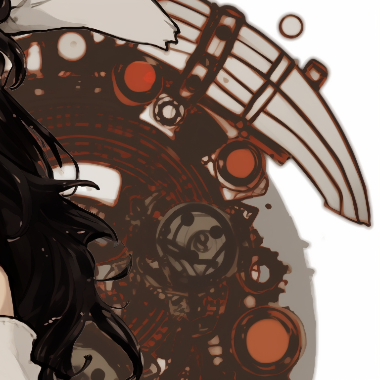 Two characters with cybernetic enhancements, metallic sheen and glowing accents, facing each other. memcchi matching pfp variants pfp for discord.