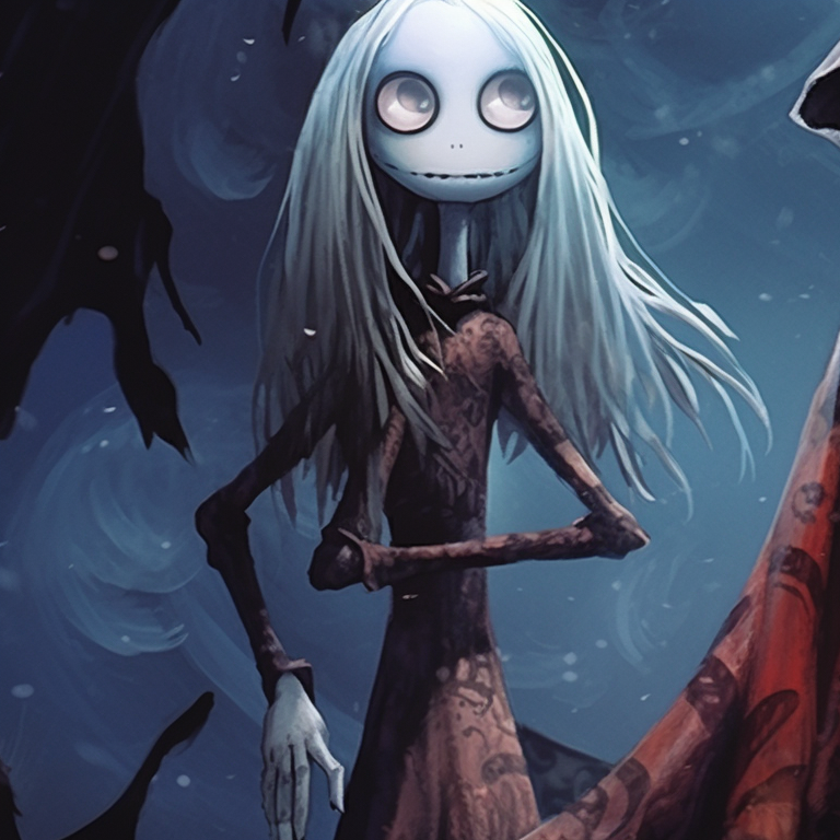 Two chimera characters in a snowy scene, exuding a chilling, supernatural aura. matching scary christmas pfp supernatural creatures pfp for discord.