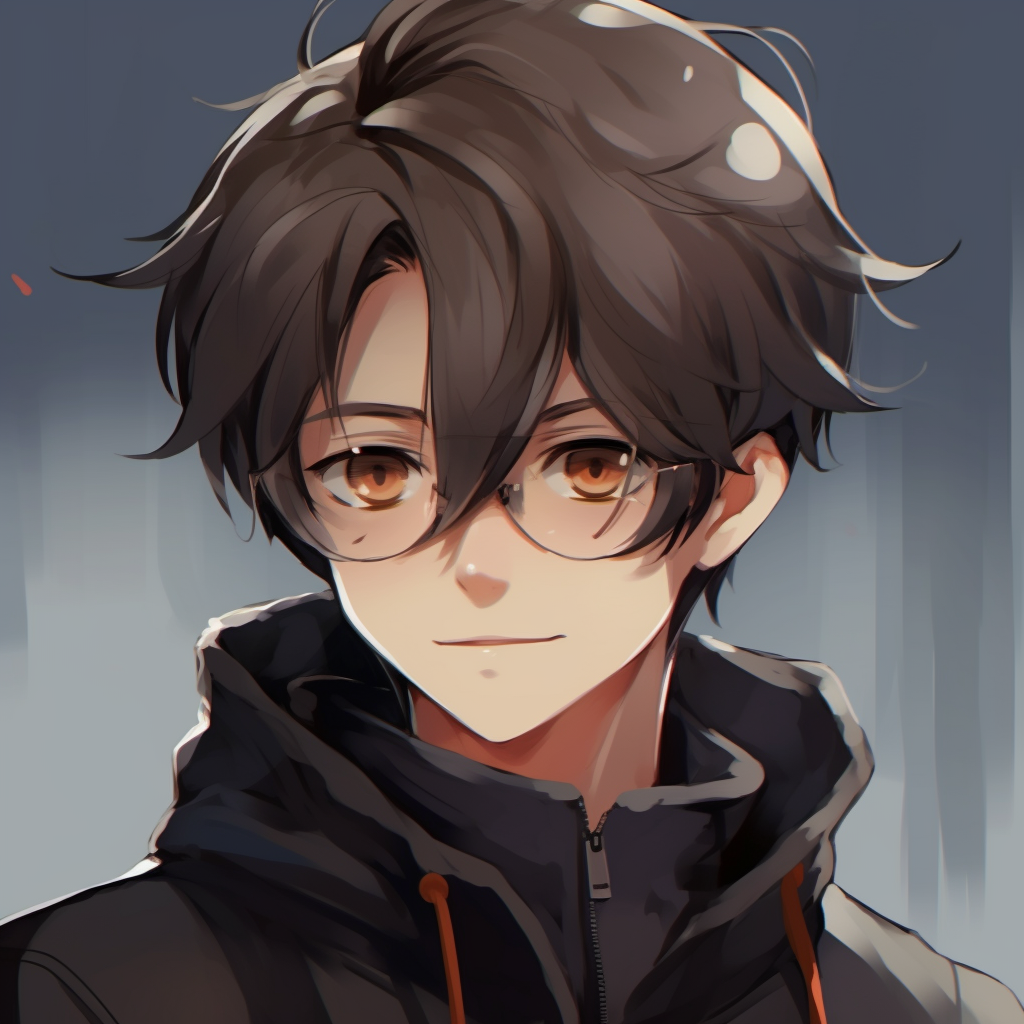 Male anime character wearing a unique hat, featuring bold outlines and flat colors. quirky male anime pfp