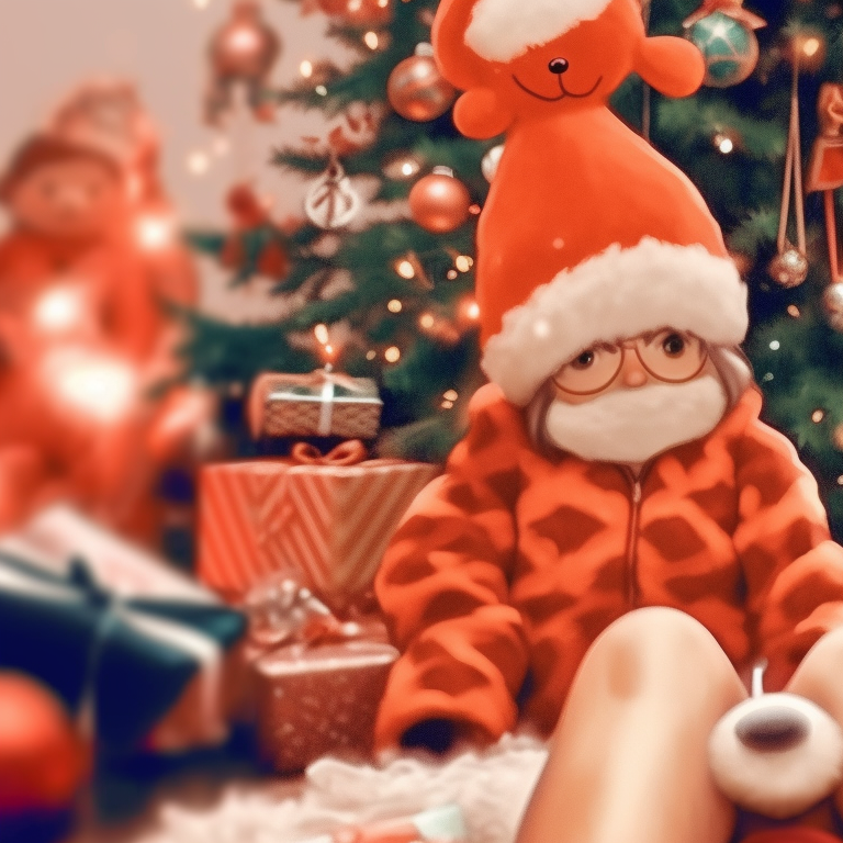 Two characters snug in winter wear, bright, joyful colors and intricate details, sharing a cozy moment. essential matching preppy christmas pfp for the season pfp for discord.