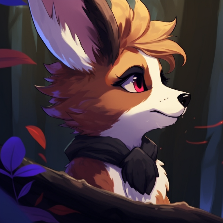 Two canine characters bathed in moonlight, deep contrast and expressive features. artistic furry matching pfp pfp for discord.