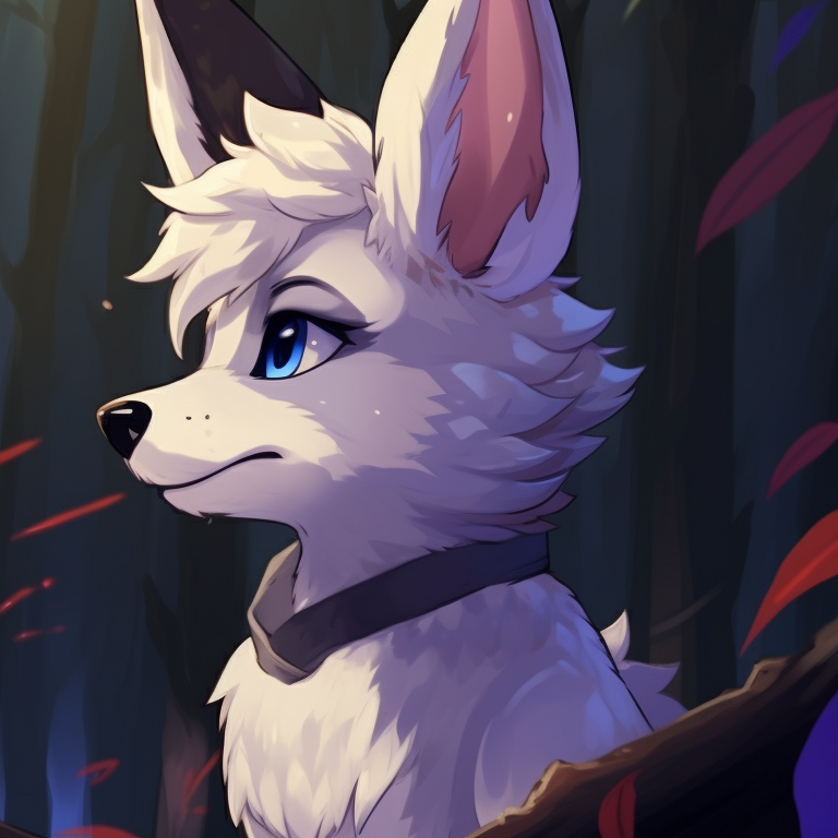 Two canine characters bathed in moonlight, deep contrast and expressive features. artistic furry matching pfp pfp for discord.