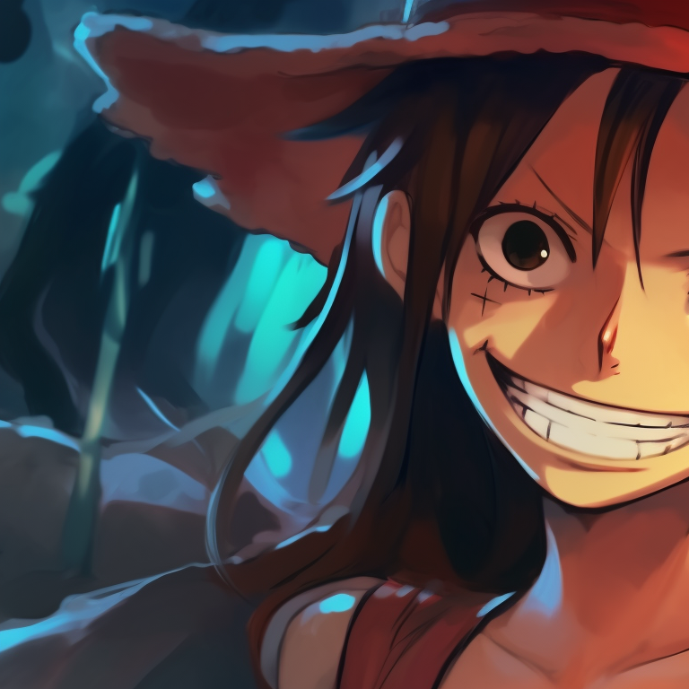 Luffy and Nami as spirits with faded colors and eerie lighting. one piece halloween matching pfp pfp for discord.