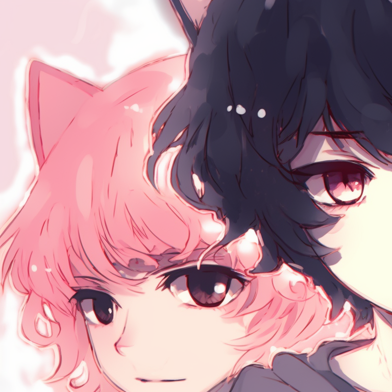 Two characters near a tranquil river, reflective water detail and calming blue hues. attractive instagram cute matching pfp pfp for discord.