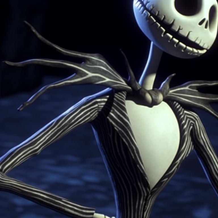 A close up of the lovers Jack Skellington and Sally, their faces touching and eyes closed in a sweet, tender moment. nightmare before christmas halloween theme matching pfp guide pfp for discord.