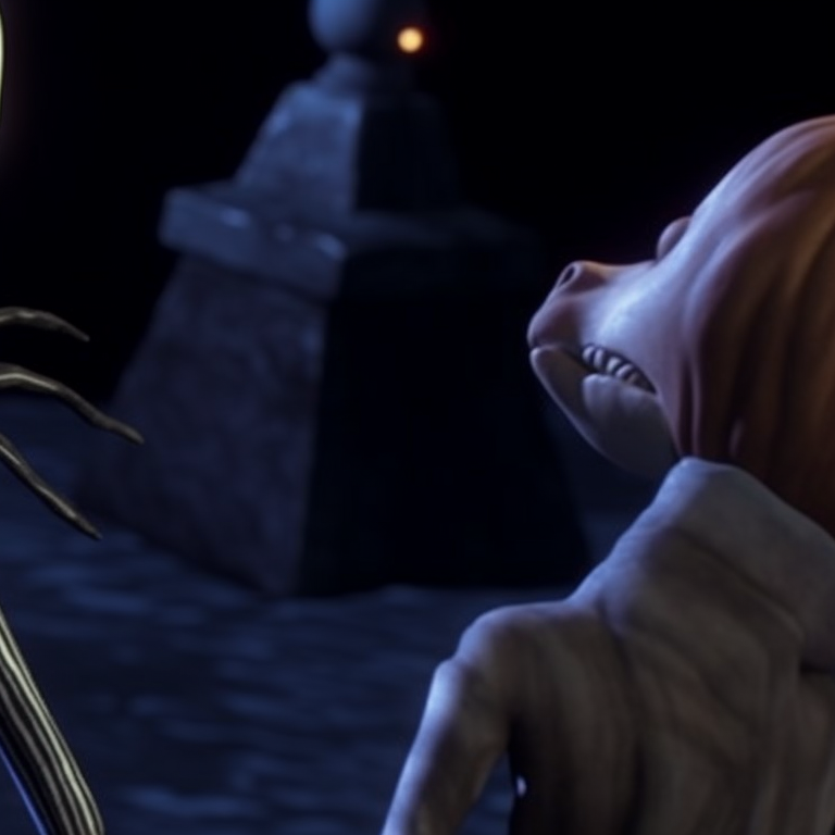 A close up of the lovers Jack Skellington and Sally, their faces touching and eyes closed in a sweet, tender moment. nightmare before christmas halloween theme matching pfp guide pfp for discord.